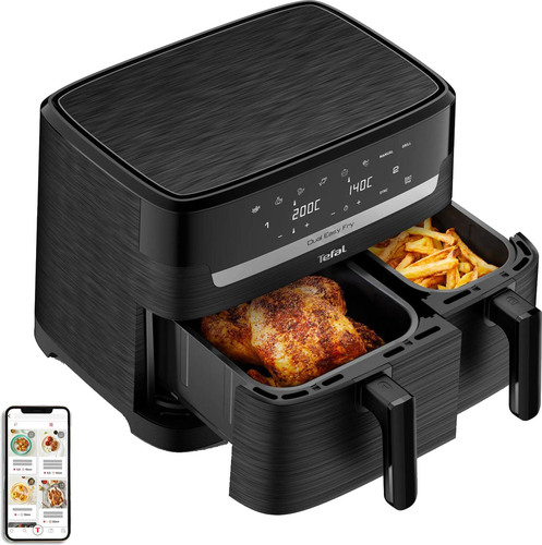 Tefal Heißluft-Fritteuse DUAL EASY FRY EY901N sw