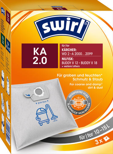 Swirl Staubbeutel Nass/Trocken für Kärcher/Nilfisk KA 2.0 (VE3) Swirl Staubbeutel Nass/Trocken für Kärcher/Nilfisk KA 2.0 (VE3)