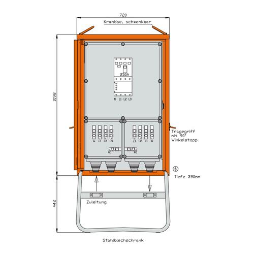Walther Werke Verteilerschrank 173kVA allstrom. WV0632A Walther Werke Verteilerschrank 173kVA allstrom. WV0632A