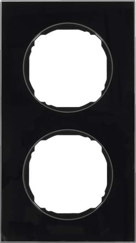 Berker Rahmen 2-fach flach Glas schwarz 10122616