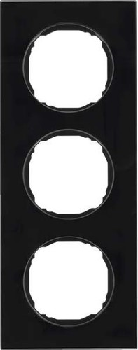 Berker Rahmen 3-fach flach Glas schwarz 10132616