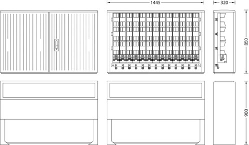 uesa Kabelverteilerschrank IP44 850x1445x320mm B130 Standard