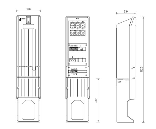 uesa Marktplatzverteiler 1420x320x234mm MV-A010-01