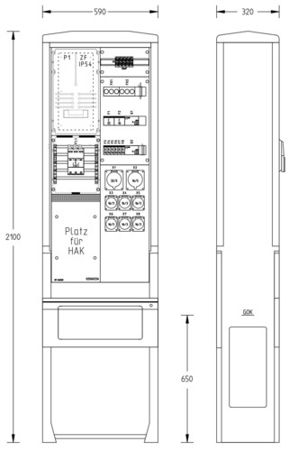 uesa Marktplatzverteiler 2100x590x320mm MV-S-A070-03
