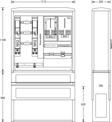 uesa Wandlermessung 1100x1115x320mm WM-250 A N-ERGIE