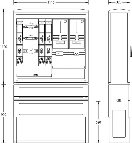 uesa Wandlermessung 1100x1115x320mm WM-ZP-250A AVACON