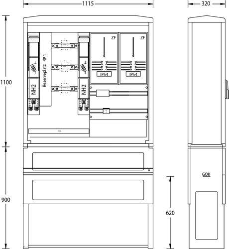 uesa Wandlermessung 1100x1115x320mm WM-ZP-250A WEMAG