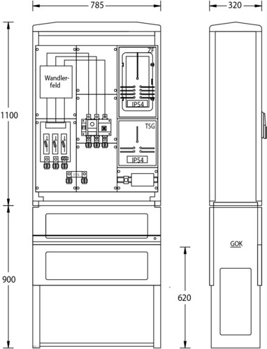 uesa Wandlermessung 1100x785x320mm WM-ZP-250A Westnetz