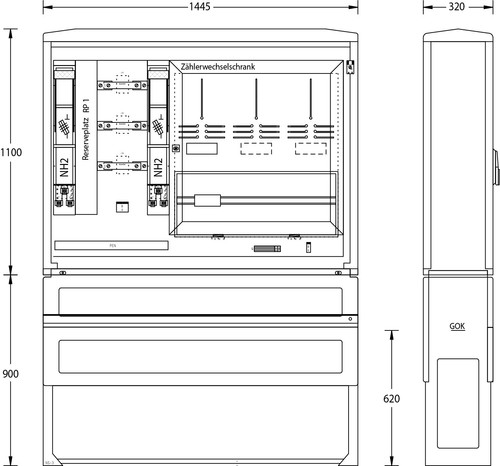 uesa Wandlermessung 1100x1115x320mm WM-ZWS-250A WEMAG