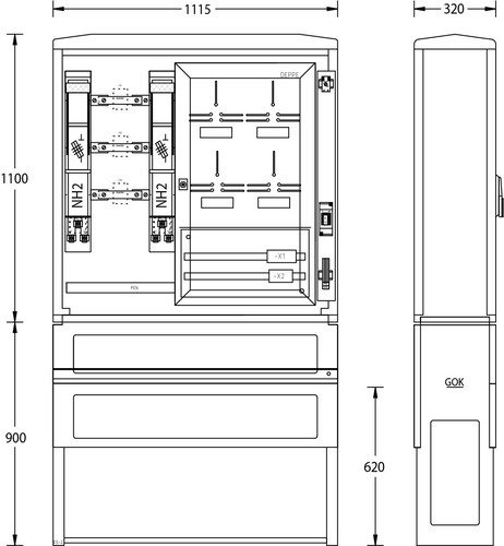 uesa Wandlermessung 1100x1115x320mm WMZWS250A950550D1AVA