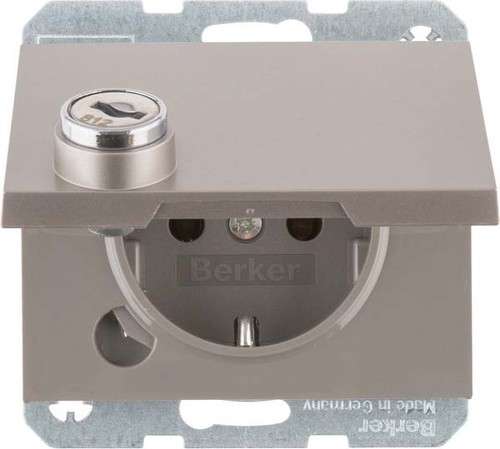 Berker SCHUKO-Steckdose eds/lack Steckklemme, Schloss 47637004