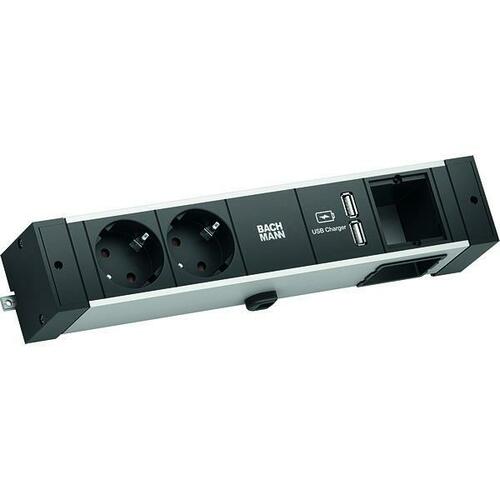 Bachmann DESK RAIL Ladeeinsatz 2xCEE7/3 1xUSB 1xCM 941.001