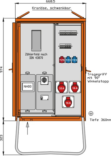 Walther Werke Anschlussverteilerschrank 44kVA, 6 LS WAV0101CH