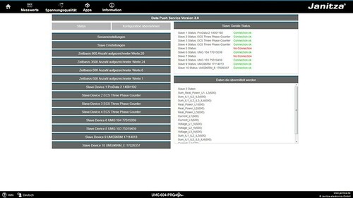 Janitza Electronic PUSH Service APP Energy-Portal 5100238
