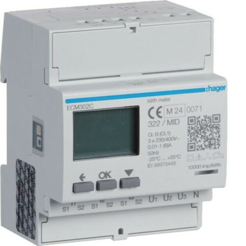 Hager Energiezähler 3phasig ECM302C