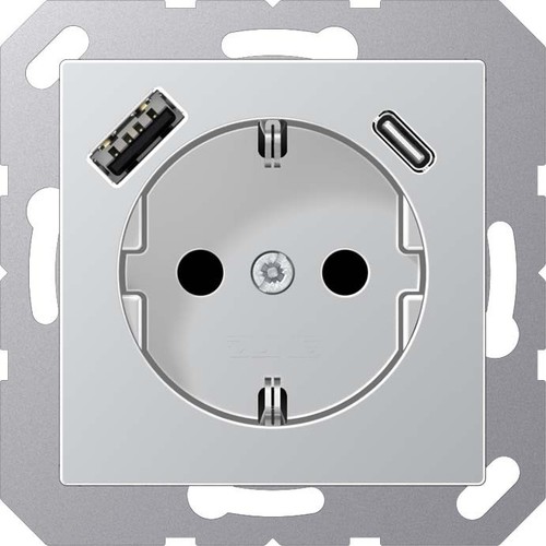 Jung SCHUKO Steckdose mit USB Typ AC A 1520-15 CA AL