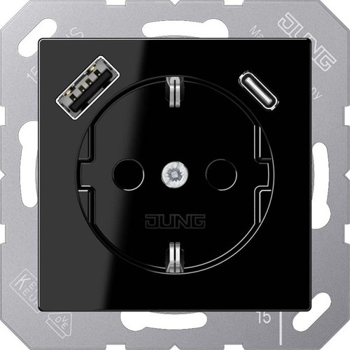 Jung SCHUKO Steckdose mit USB Typ AC A 1520-15 CA SW