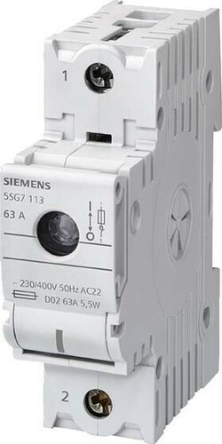 Siemens Dig.Industr. Neozed-Lasttrennschalter D02,2-pol.,T=70mm 5SG7123