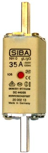 Siba NH-Sicherungseinsatz 50A NH0 gG 500V 2000213.50 Siba NH-Sicherungseinsatz 50A NH0 gG 500V 2000213.50