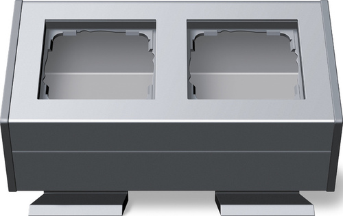 Gira Gehäuse 2-fach aluminium m.Befestigungswinkel 119226