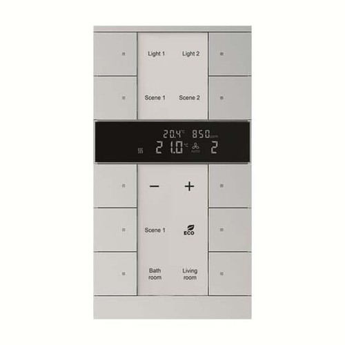 Busch-Jaeger HVAC/CO2-Gerät 10fach, BE,alusilber SBC/U10.0.1-83