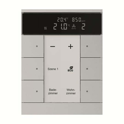 Busch-Jaeger HVAC/CO2-Gerät 6fach, BE, alusilber SBC/U6.0.11-83