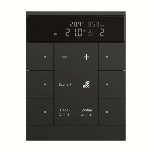 Busch-Jaeger HVAC/CO2-Gerät 6fach, BE, sw, matt SBC/U6.0.11-885