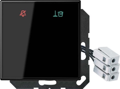 Jung Hotelabdeckung Glas mit LED-Einheit 24 V LS CU KO6 M 24 SW