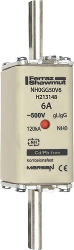 Mersen NH-Sicherungseinsatz SF Gr.0 gG 6A/500V KM NH0GG50V6