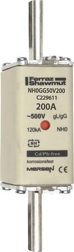 Mersen NH-Sicherungseinsatz SF Gr.0 gG 200A/500V KM NH0GG50V200