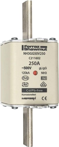 Mersen NH-Sicherungseinsatz SF Gr.3 gG 250A/500V KM NH3GG50V250