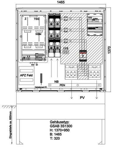 GSAB Elektrotechnik Wandlermessung 400A, NA-Schutz 09.W400.AR-ZWS-4