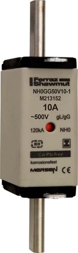 Mersen NH-Sicherungseinsatz SG Gr.0 gG 10A/500V KM NH0GG50V10-1