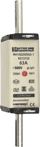 Mersen NH-Sicherungseinsatz SG Gr.1 gG 63A/500V KM NH1GG50V63-1
