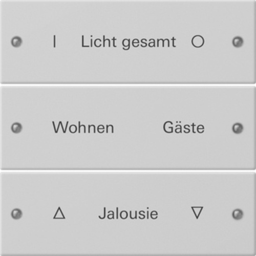 Gira Wippenset 3-f. beschr. grau lack. 2203015