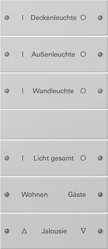 Gira Wippenset 6-f. 3+3 beschr.gr lack. 2206015