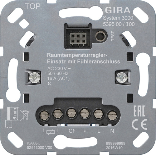 Gira Raumtemperaturreg.-Einsatz u.Fühleranschl.Eins. 539500