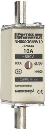 Mersen NH-Sicherungseinsatz SF Gr.000 gG 10A/690VKM NH000GG69V10
