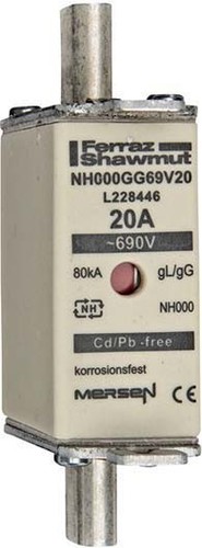 Mersen NH-Sicherungseinsatz SF Gr.000 gG 20A/690VKM NH000GG69V20