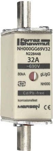Mersen NH-Sicherungseinsatz SF Gr.000 gG 32A/690VKM NH000GG69V32