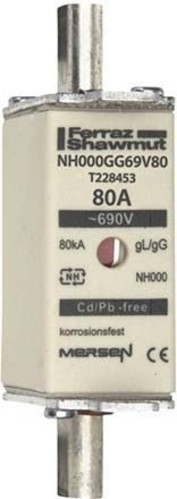 Mersen NH-Sicherungseinsatz SF Gr.000 gG 80A/690VKM NH000GG69V80