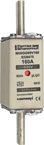 Mersen NH-Sicherungseinsatz SF Gr.0 gG 160A/690V KM NH0GG69V160