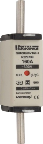 Mersen NH-Sicherungseinsatz SG Gr.0 gG 80A/690V KM NH0GG69V80-1