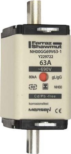 Mersen NH-Sicherungseinsatz SG Gr.00 gG 63A/690V KM NH00GG69V63-1