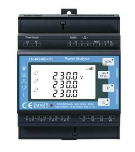 Janitza Electronic Messwandlerzähler 3-phasig, 1/5 A EMD 485-CT3 #1401507