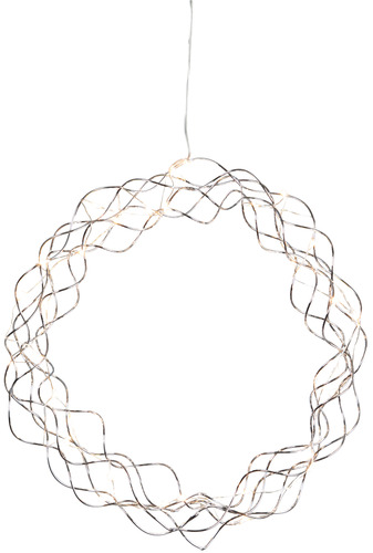 Star Trading LED-Dekokranz ca 30 cm, chrom 690-37