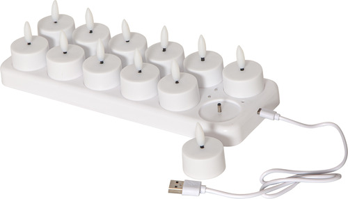 Star Trading LED-Teelichter-Set 12Stk. inkl. Ladestation 061-05