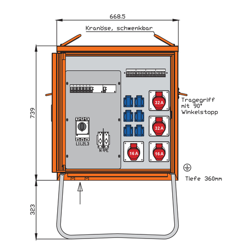 Walther Werke Verteilerschrank 44kVA, 10 LS WV0315R1-K50