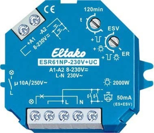 Eltako Stromstoßschalter 1S nicht pot.frei 10A ESR61NP-230V+UC