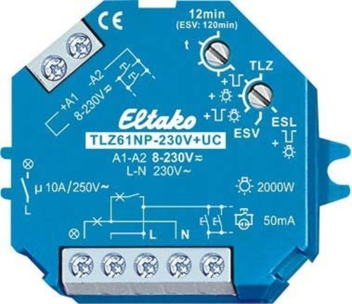 Eltako Treppenlichtzeitschalter 8-230VUC,1S,16A TLZ61NP-230V+UC